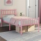 image 1 of Yaheetech 3ft Single Metal Bed Frame with Slatted Headboard Pink