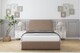 image 1 of Sloomy Belvoir Mink Plush Bed Frame With 45" Upholstered Headboard 4' Small Double