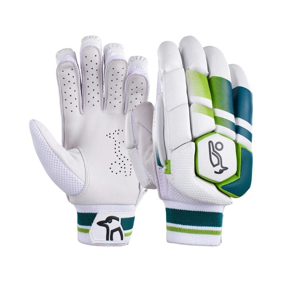 Kookaburra Childrens/Kids Kahuna 4.1 Leather Palm Left Hand Batting Glove - White/Green - One Size