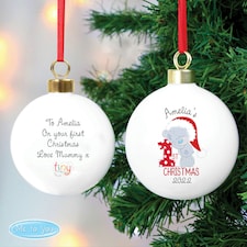 Personalised Tiny Tatty Teddy 'My 1st Christmas' Bauble