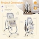 image 2 of COSTWAY Folding Baby High Chair Convertible High Chair Navy