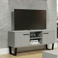 Core Products Texas, 2 Door Flat Screen TV Unit H57cm x W114.5cm x D39.5cm Brown