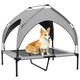 image 1 of PawHut Cooling Raised Dog Bed w/ Breathable Mesh, for M, L Dogs - Light Grey