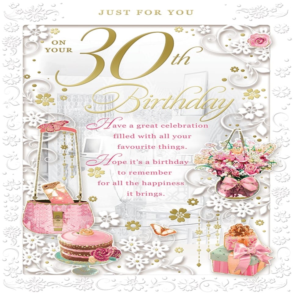 image 1 of On Your 30th Birthday Female Opacity Card