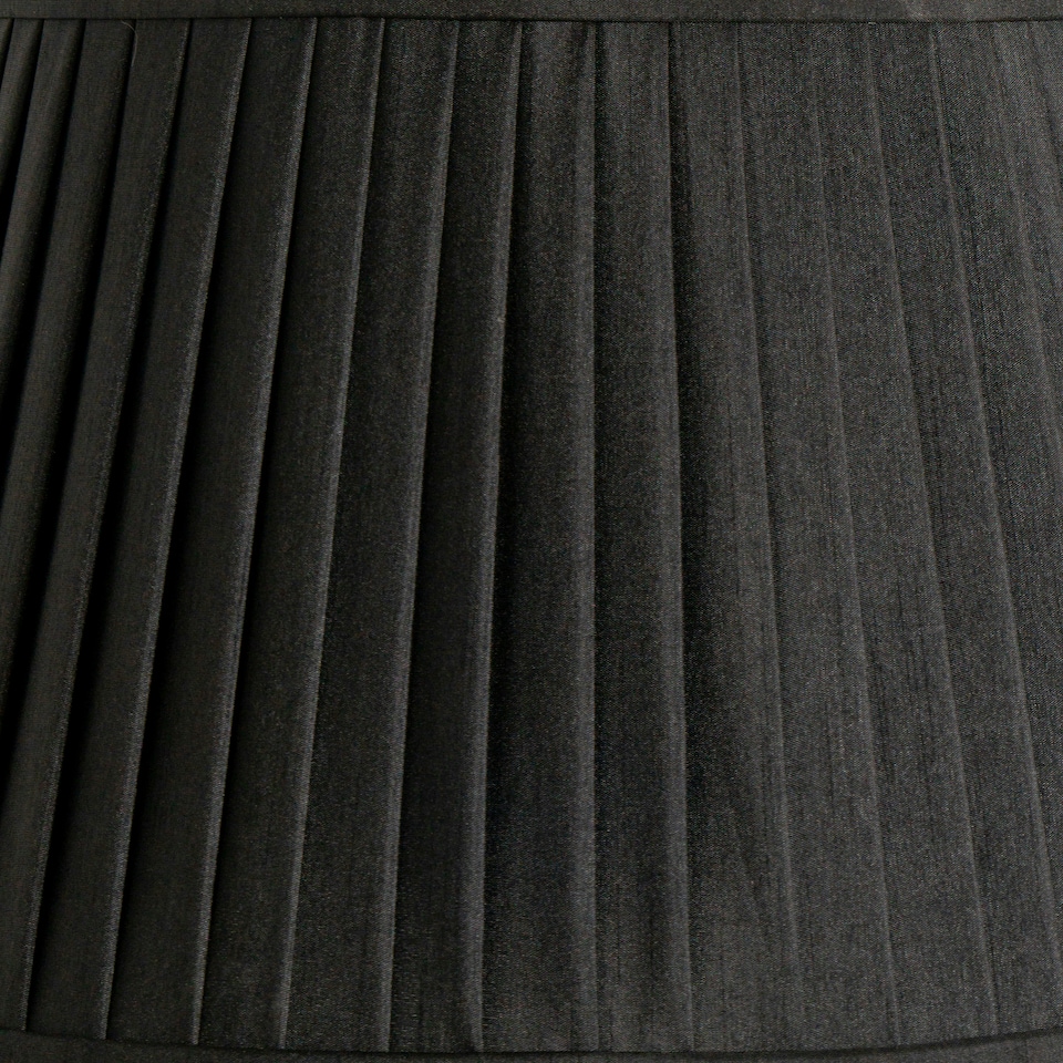 image 1 of 40cm Black Poly Cotton Pleat Lamp Shade For Table Lamps and Floor Lamps