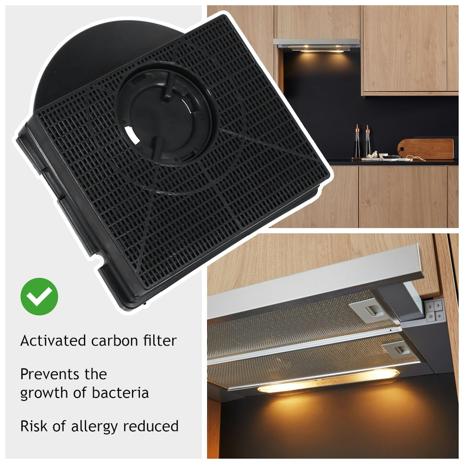 image 1 of SPARES2GO CHF303 Type Charcoal Carbon Odour Filter compatible with Hotpoint HSFX HTU32 Cooker Hood Fan Vent (Pack of 2)