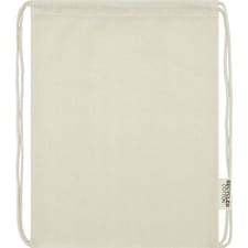 Oregon Recycled Cotton Drawstring Bag - Natural - One Size | White | One Size