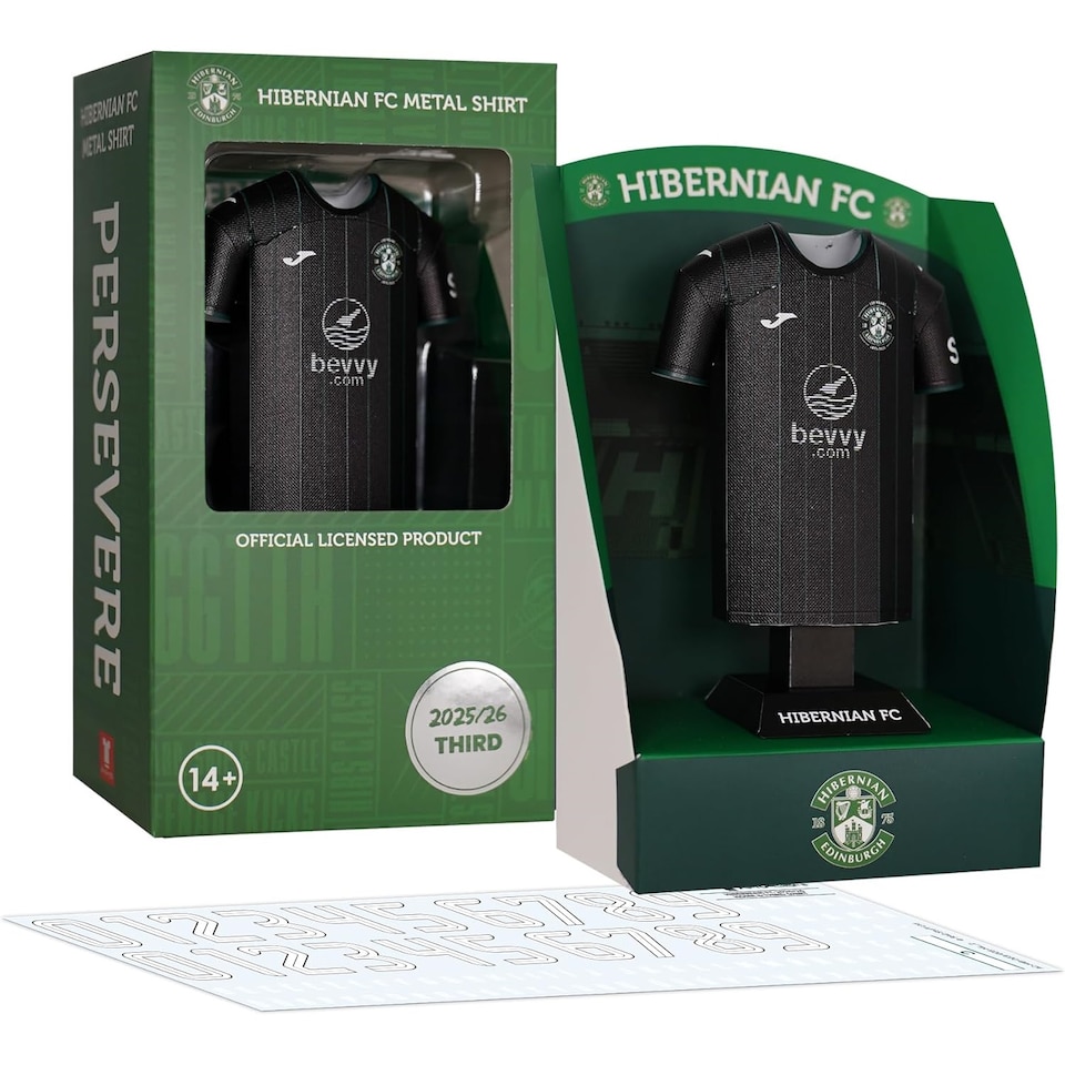 image 1 of RadStuff Metal Alloy Football Shirt - Hibernian FC Third Kit 2025/26