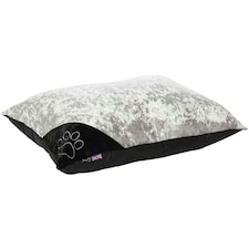 Crushed Velvet Cushion Dog Bed - Bunty Bellagio Silver | L