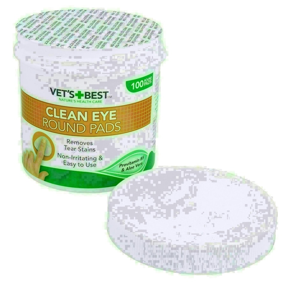 image 1 of 100PK Dog Puppy Pet Eye Cleaning Round Pads Wipes Tear Stain Remover