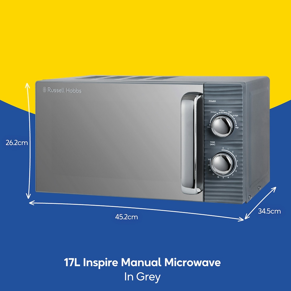 image 1 of Russell Hobbs RHM1731G Grey Microwave 17L 700W with Defrost & 5 Power Levels