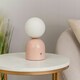 image 3 of ValueLights Marlow Dimmable Painted Pink Table Lamp with White Globe Shade and Integrated LED 2W Warm White 3000K Bulb Pink