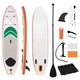 image 2 of Outsunny 10'6' x 30' x 6' Inflatable Stand Up Paddle Board, Non-Slip & Ultra-Light Deck with Adj Paddle, ISUP Accessories, Pump and Carry Bag, for Youth Adults Beginner | White | White