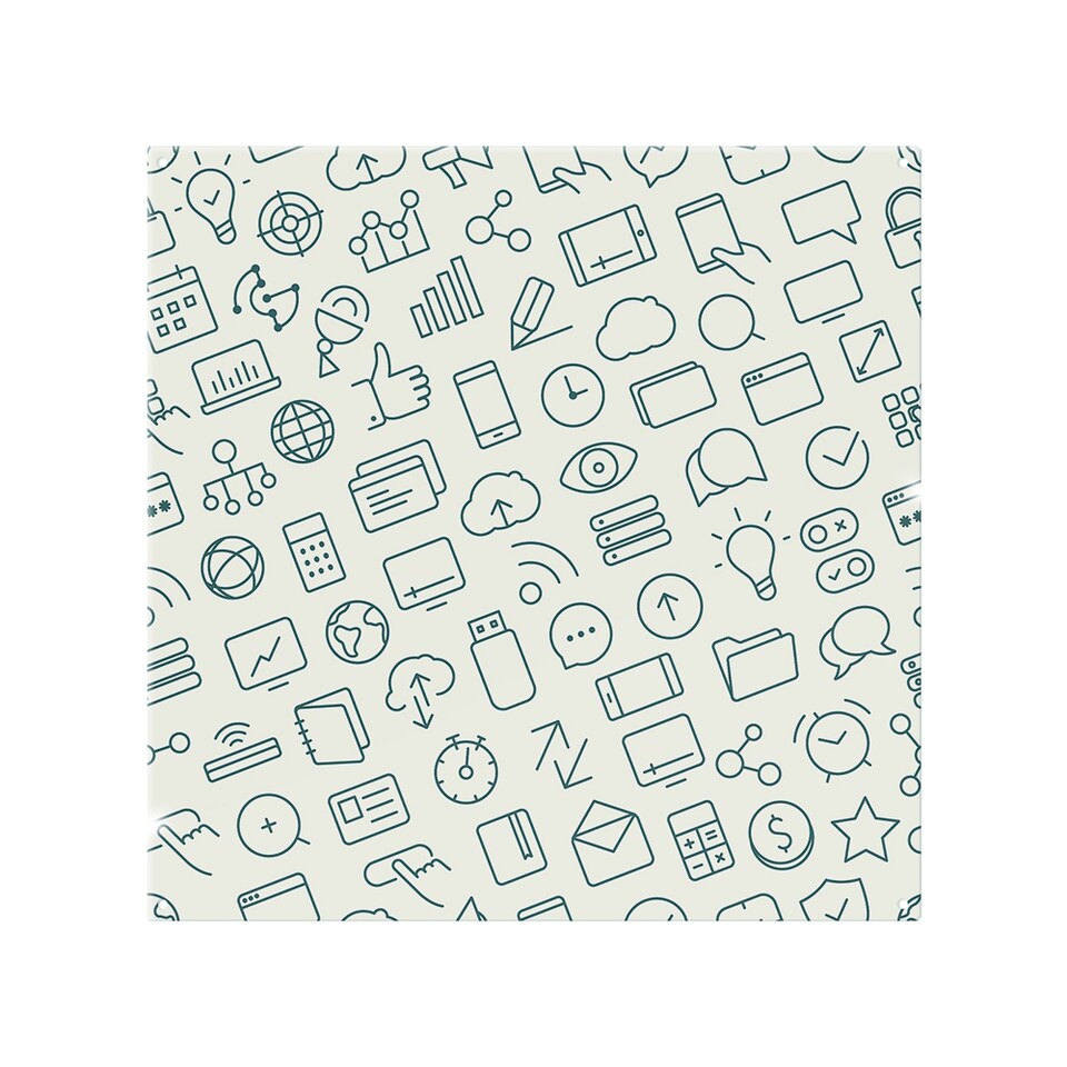 image 1 of Outline Icons Splash Back | White