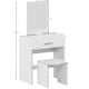 image 3 of Vida Designs Isla Dressing Table 1 Drawer Mirror & Stool Set Vanity Makeup Desk, White