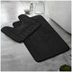 image 2 of VELVETIO Bath Mat Set Greek Pattern Anti Slip Memory Foam Toilet Rug | Black | 1