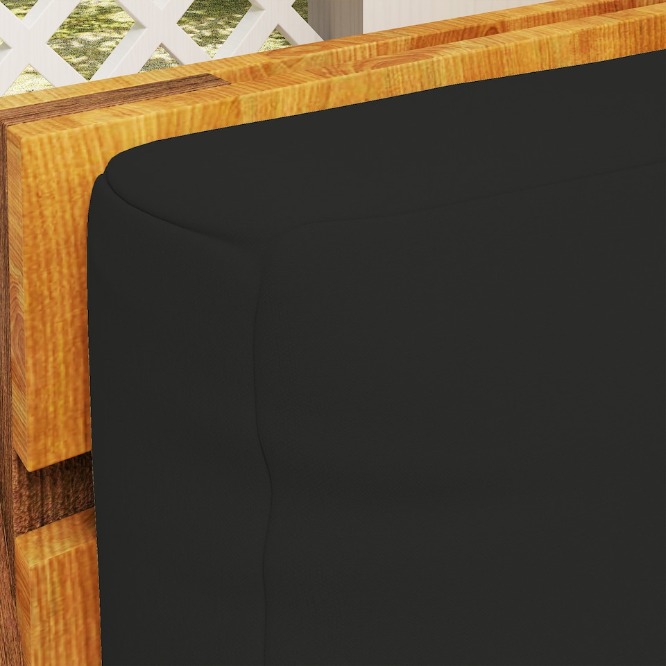 image 1 of Outsunny 2 Seat Pallet Cushions 20cm Thick Outdoor Seat Pads, Black | Black | Black | 1