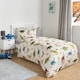 image 2 of OHS Dino Reversible Print Duvet Cover and Pillowcase Set, Single - Green