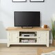 image 2 of 2 Doors 2 Shelves TV Stand Media Entertainment Storage Cabinet Wooden | White | White