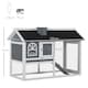 image 7 of PawHut Rabbit Hutch, Guinea Pig Hutch 2 Tiers Outdoor w/Tray & Ramp, Grey