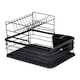 image 3 of Oypla 2 Tier Multifunction Dish Drainer Drying Rack with Cutlery Holder and Removable Tray Black