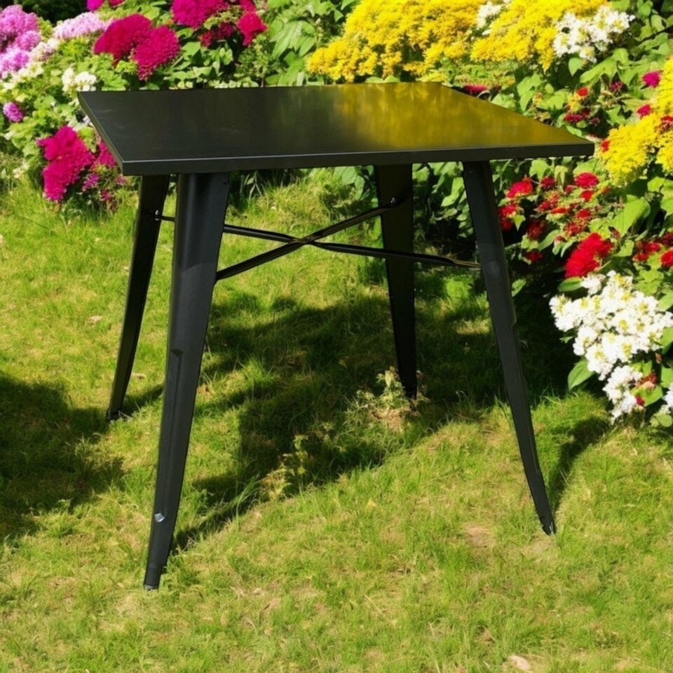 image 1 of Garden Bar Table - Metal - L80 x W50 x H76 cm - Black Black