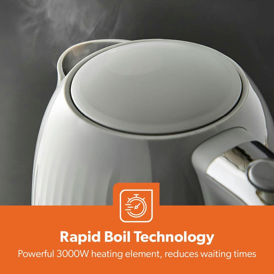image 1 of GEEPAS 1.7L Electric Kettle 3000W 360° Rotational Base Cordless Kettle, Grey