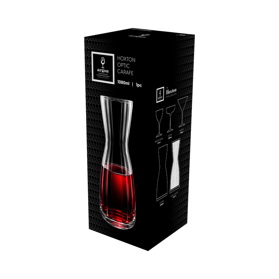 image 1 of Argon Tableware Hoxton Optic Crystal Carafe - 1.1L | Clear | Clear | 1