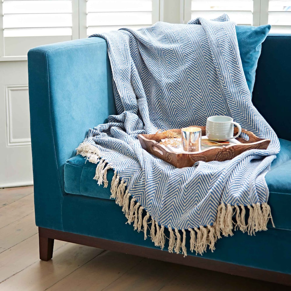 image 1 of Chevron Recycled Cotton Throw