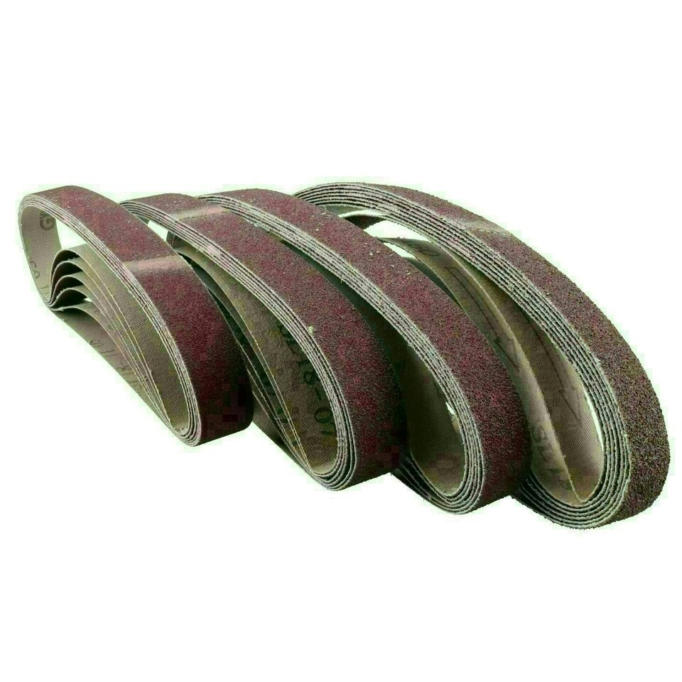 image 1 of Air Finger Sander Sanding Abrasive Belts Grinder 520mm x 20mm Mixed Grit 50pk