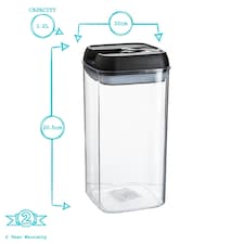 Argon Tableware Flip Lock Plastic Food Storage Containers - 1.2 Litre - Black - Pack of 3