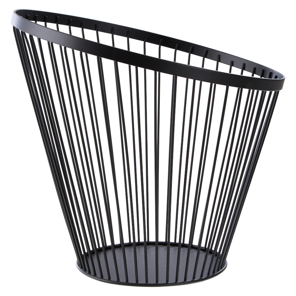 image 1 of Interiors by Premier Tall Oblique Basket With Matte Black Frame, Modern Wire Storage Basket With Angled Design, Durable Metal Black
