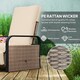 image 4 of Outsunny Rattan Garden Recliner Chair Sun Lounger w/ Side Tray Brown