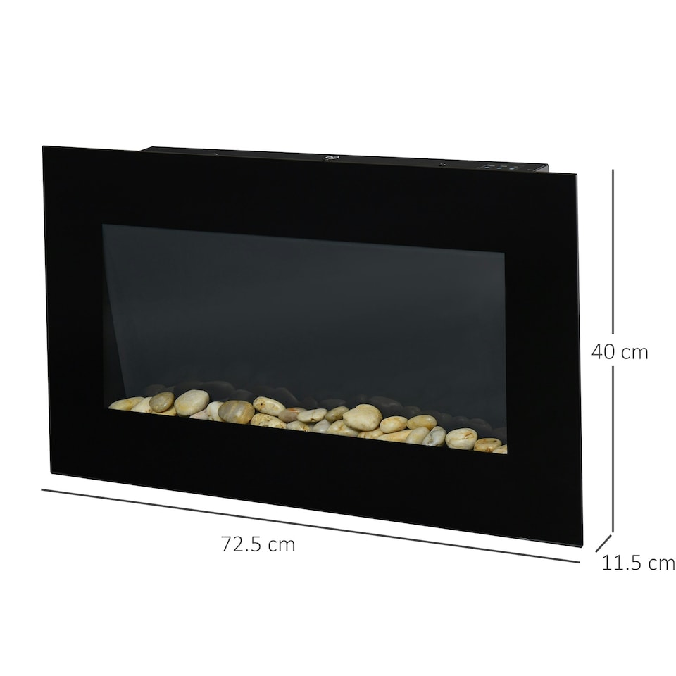 image 1 of HOMCOM 1000W/2000W Electric Wall Fireplace LED Flame Effect Timer Remote Heater