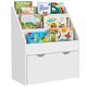 image 6 of AIYAPLAY Kids Bookcase w/ 3 Tier Shelves, Drawer, for Bedroom, Nursery, White White
