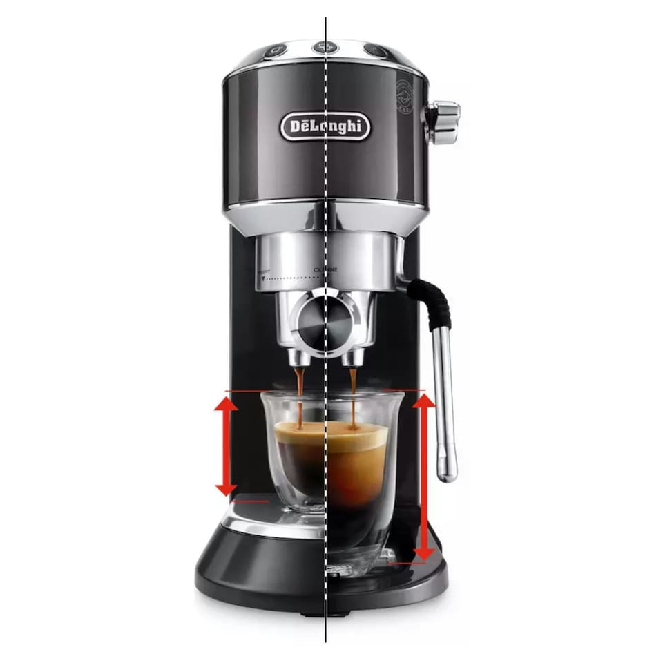 image 1 of De'Longhi Dedica Arte Manual Espresso Coffee Maker with Milk Frother - EC885.GY