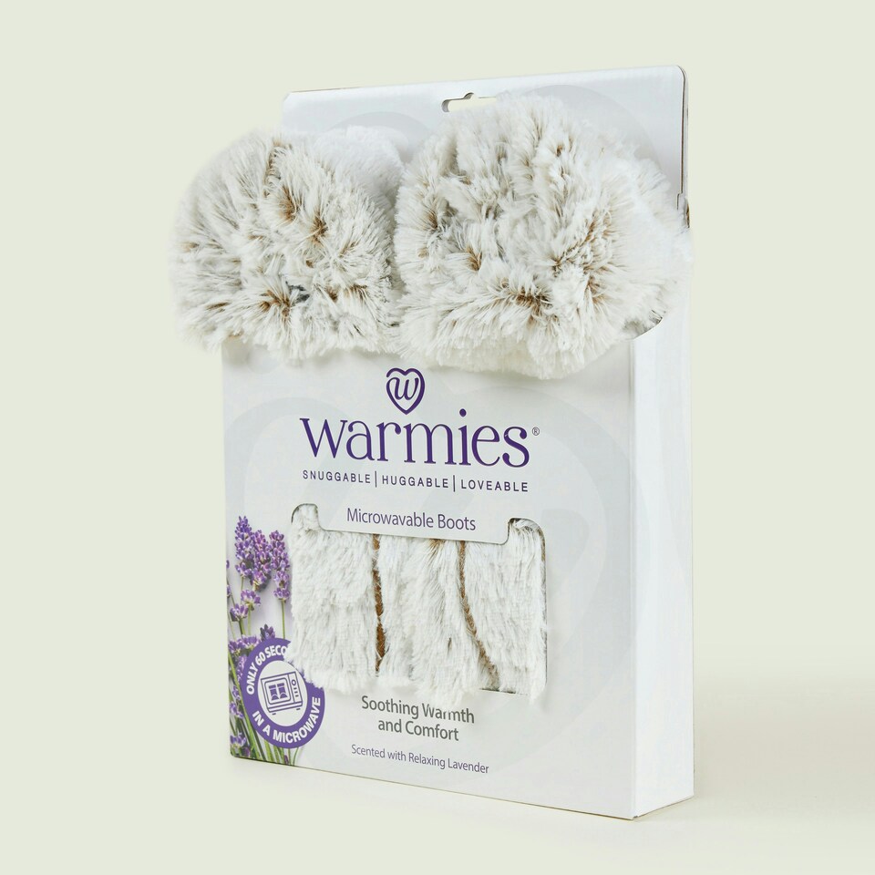 image 1 of Warmies Microwavable Boots One Size Marshmallow Beige Colour