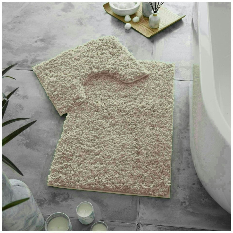 image 1 of VELVETIO Bath Mats & Pedestal Mat Set Anti Slip Super Soft Water Absorbent Pink | Blush Pink