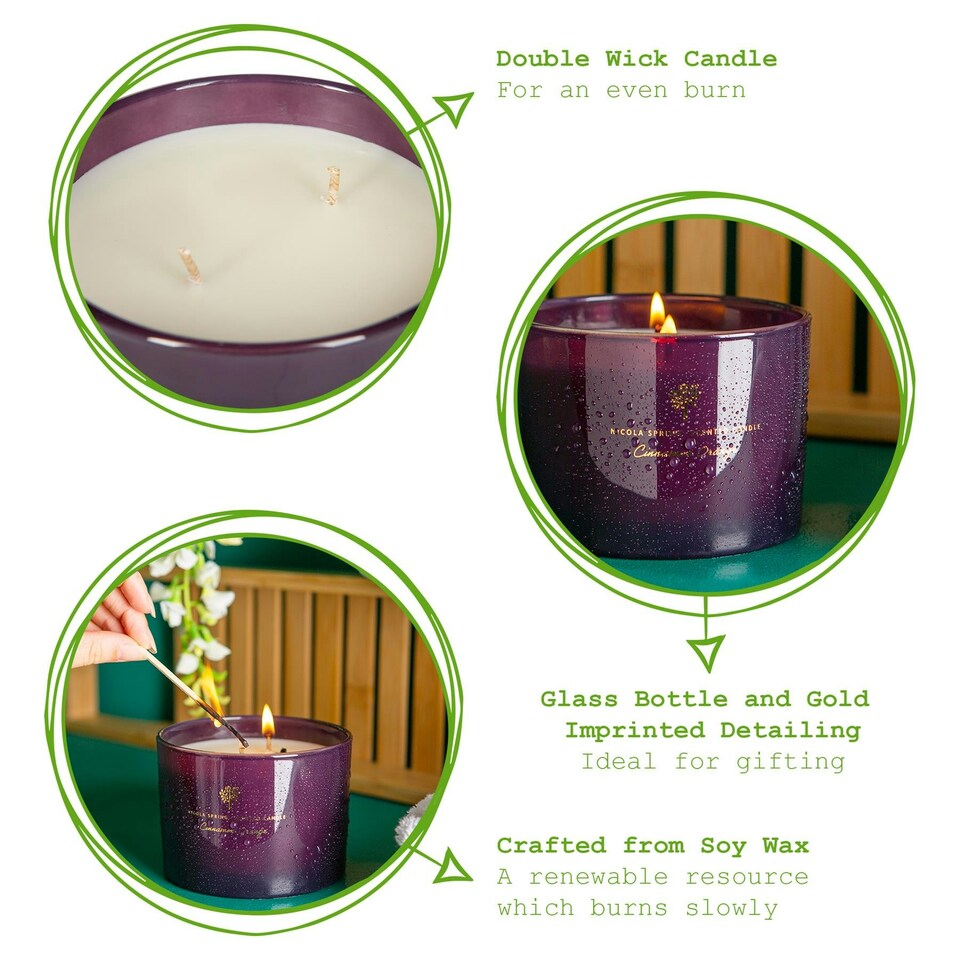 image 1 of Nicola Spring Soy Wax Scented Candle - 350g - Cinnamon & Orange