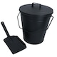 image 3 of Coal Bucket With Lid & 5" Shovel Metal Ash Tidy Bin Coal Carrier Fire Log Burner