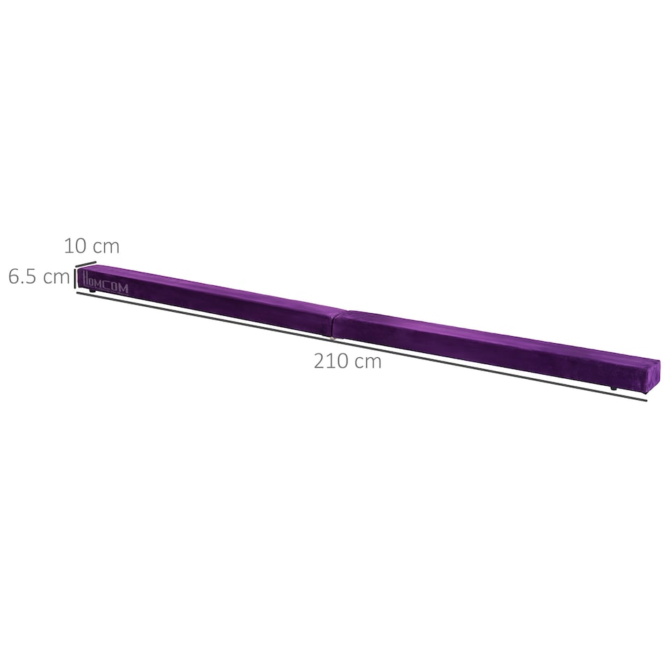 image 1 of HOMCOM 2.1m Balance Beam Trainer Fold Performance Gymnastics, Purple | Purple