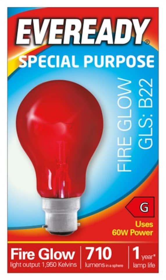 image 1 of Eveready B22 Fireglow Red Bulb 710lm 60W 1950k - Pack of 1
