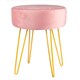 image 1 of Harbour Housewares Round Velvet Footstool - 35 x 40cm - Pink | Pink | Pink/Gold