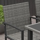 image 9 of Outsunny 4 Seater Rattan Dining Set with Rectangular Glass Top Table and 4 Armchairs, PE Rattan Garden Furniture Set, Outdoor Dining Table and Chairs for Patio, Balcony, Terrace, Grey