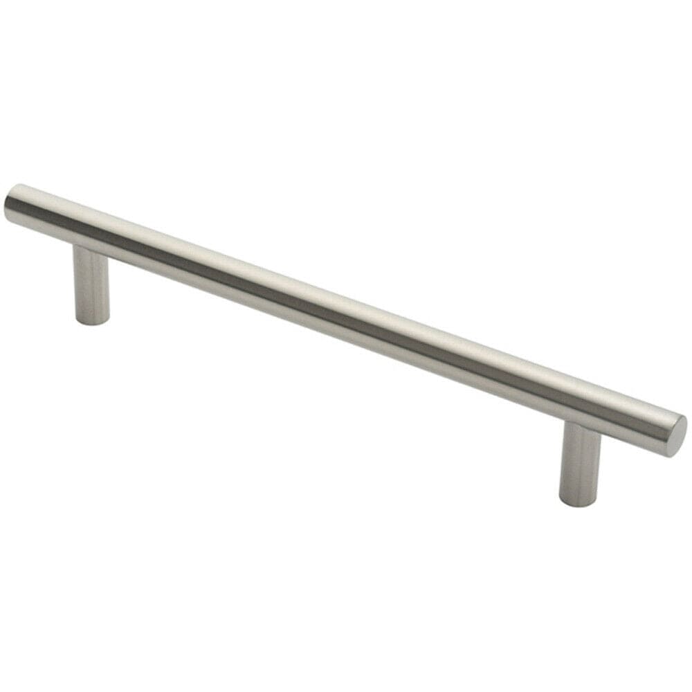 Loops Straight T Bar Door Pull Handle 400 x 19mm 300mm Fixing Centres Satin Steel in Metallics