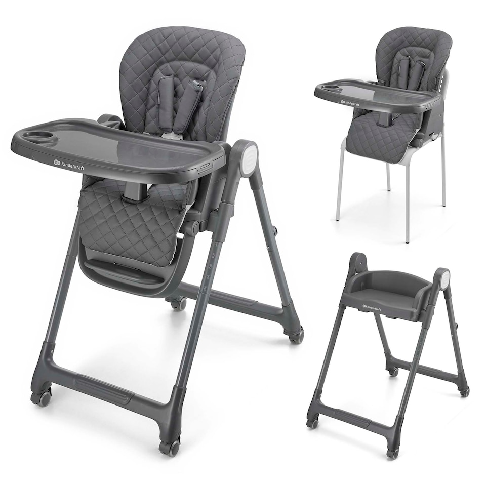 image 1 of Kinderkraft TULO Multifunctional 3-in-1 High Chair | Grey | Grey