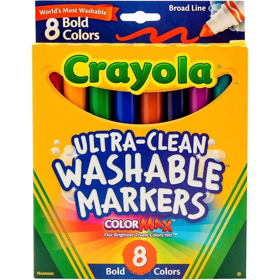 image 1 of Crayola Bold Broad Line Washable Markers 8 Count