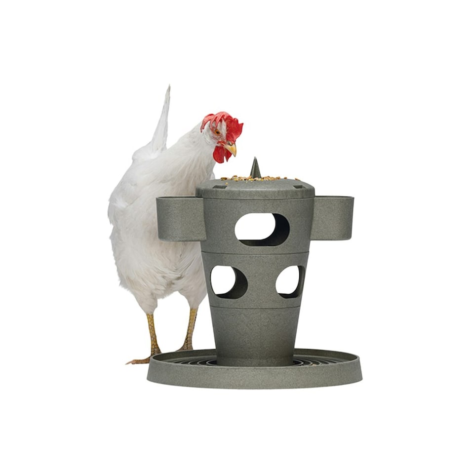 image 1 of Gaun Recycled Polyester Chicken Poultry Feeder - Grey - One Size