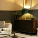 image 1 of ValueLights Clear Tube and Gold Metal Bedside Table Lamp with a Forest Green Velvet Shade