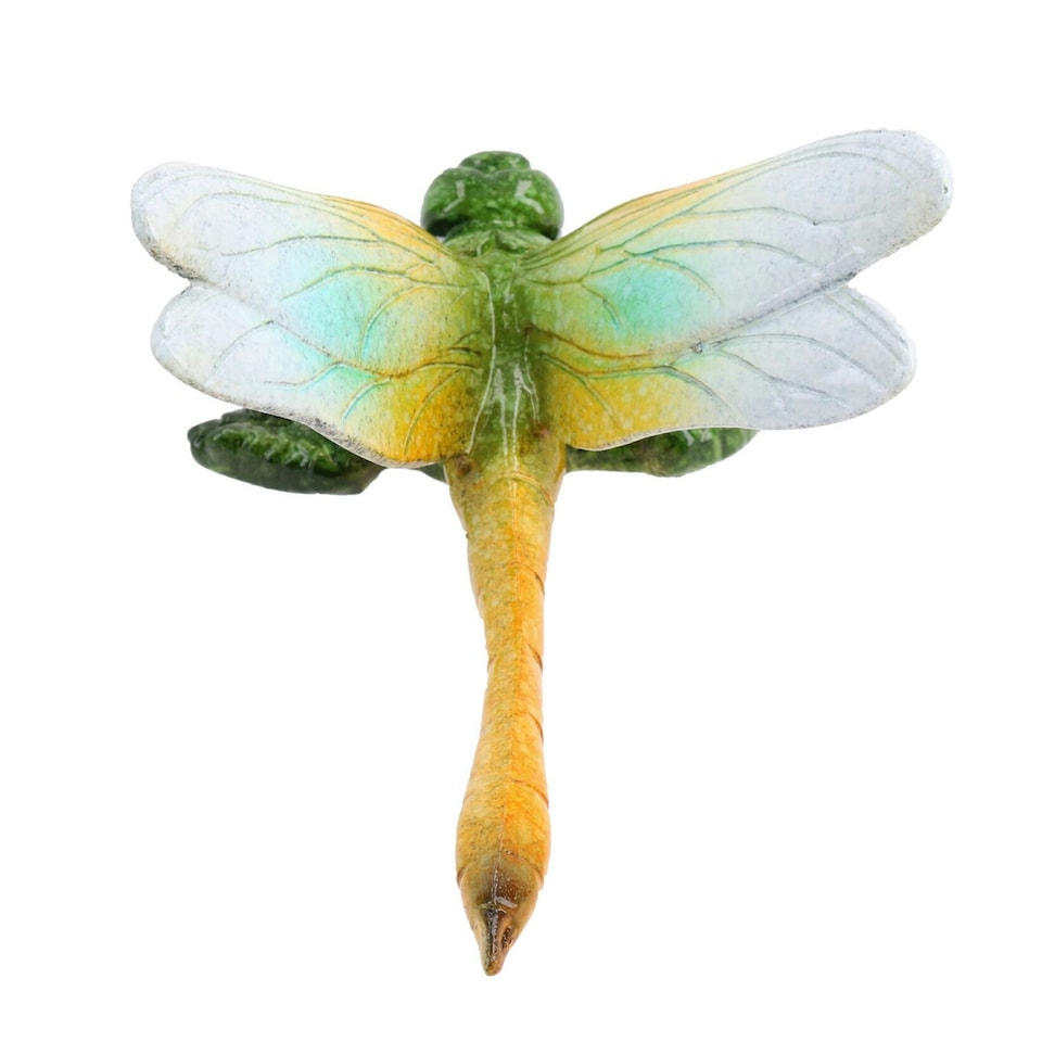 image 1 of Green Dragonfly Resin Wall Mount Shed Sculpture Statue Ornament House Garden